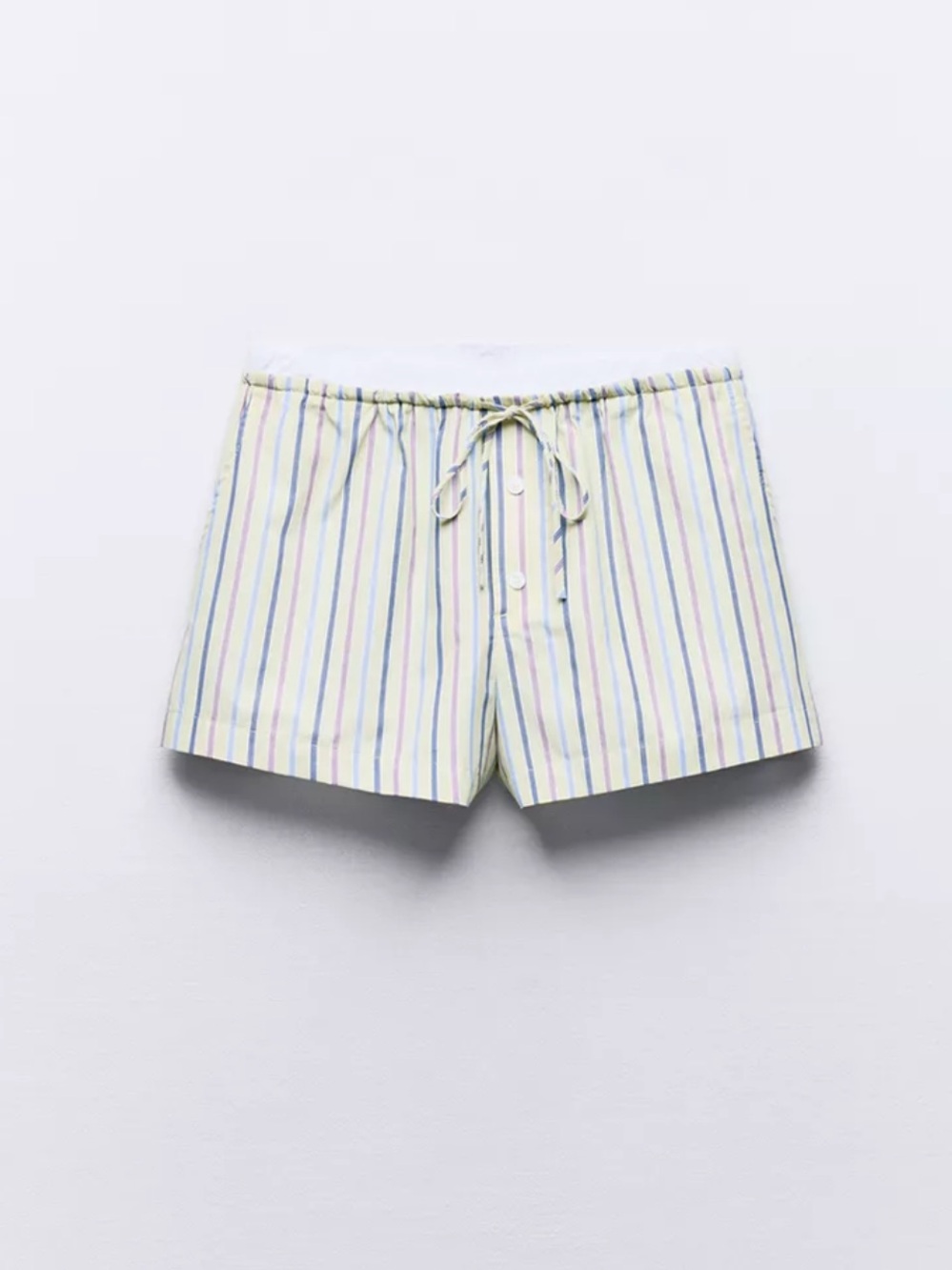 Zara Pastel Striped Drawstring Shorts -Green, Blue, Lavender